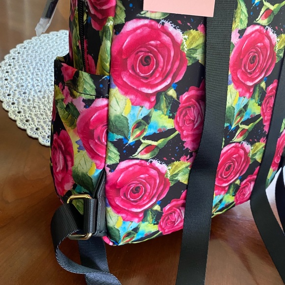 Juicy Couture Black Multi Rose Good Sport Backpack NWT - Picture 7 of 15